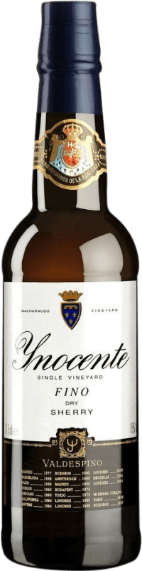 Envio grátis | Vinho fortificado Valdespino Inocente Fino D.O. Jerez-Xérès-Sherry Andaluzia Espanha Palomino Fino Meia Garrafa 37 cl