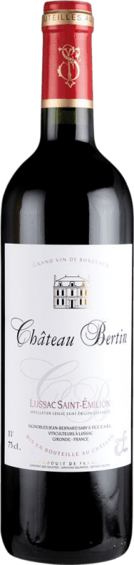 Бесплатная доставка | Красное вино Familie Saby Château Bertin A.O.C. Lussac-Saint-Émilion Бордо Франция Merlot 75 cl