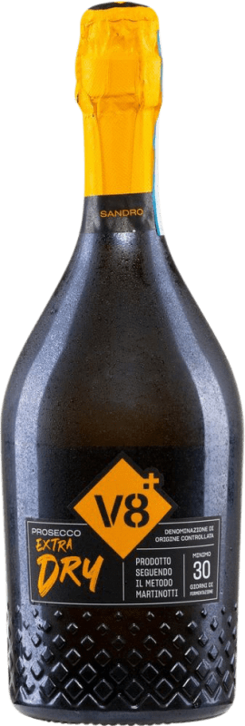 Бесплатная доставка | Белое игристое вино V8 Sandro Extra Dry — Экстра сухое D.O.C. Prosecco Venecia Италия Glera — Глера 75 cl