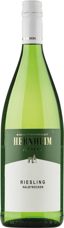 Spedizione Gratuita | Vino bianco Herxheim am Berg Honigsack Semisecco Semidolce Q.b.A. Pfälz PFALZ Germania Riesling 1 L