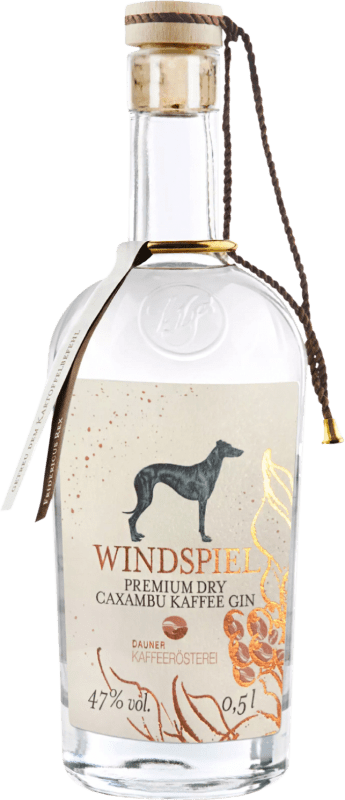 Kostenloser Versand | Gin Windspiel Premium Caxambu Kaffee London Dry Gin Deutschland Medium Flasche 50 cl