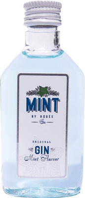 Kostenloser Versand | 12 Einheiten Box Genever Gin Mint by Rosée Gin Valencianische Gemeinschaft Spanien Miniaturflasche 5 cl