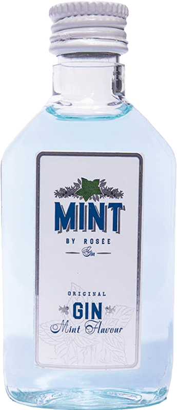 Envío gratis | Caja de 12 unidades Ginebra Gin Mint Rosé — Rosado Comunidad Valenciana España Botellín Miniatura 5 cl Mint — Menta