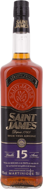 158,95 € Envoi gratuit | Rhum Plantations Saint James Vieux Agricole Privée Réserve 15 Ans