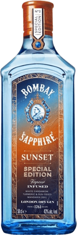 72,95 € Envío gratis | Ginebra Gin Bombay Sapphire Sunset Edición Limitada Botella Medium 50 cl
