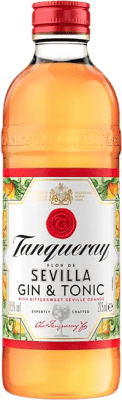 Kostenloser Versand | 12 Einheiten Box Gin Tanqueray Flor de Sevilla Gin Tonic Großbritannien Kleine Flasche 27 cl