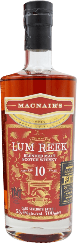 Envoi gratuit | Blended Whisky MacNair's Lum Reek Cask Strength Batch 1 Royaume-Uni 10 Ans 70 cl