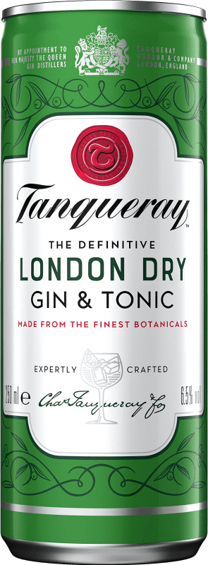 Free Shipping | 12 units box Soft Drinks & Mixers Tanqueray Gin & Tonic United Kingdom Small Bottle 25 cl