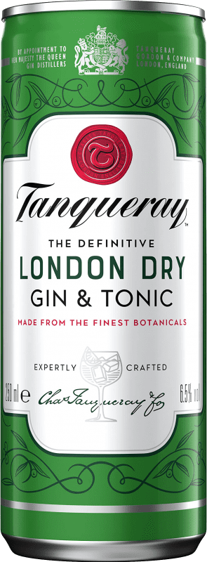 65,95 € Envoi gratuit | Boîte de 12 unités Boissons et Mixers Tanqueray Gin & Tonic Canette 25 cl