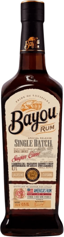 63,95 € Envio grátis | Rum Louisiana Bayou Black — Edição Preta, Single Cask — Barrica Única, Edição Limitada, Artesanal 5 Anos