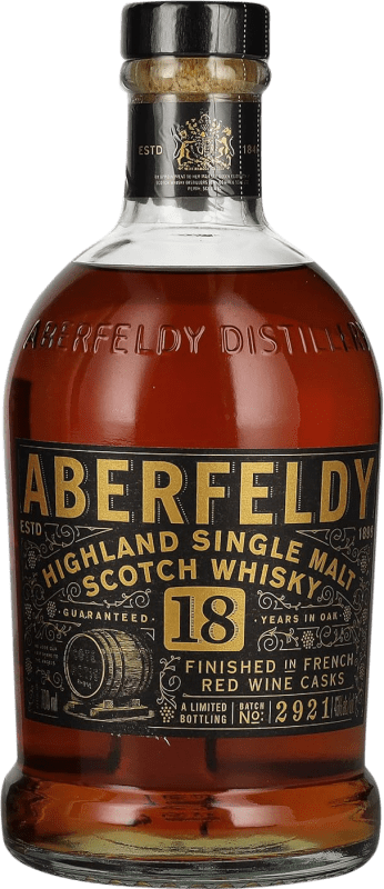 141,95 € Envio grátis | Whisky Single Malt Aberfeldy Côte Rôtie Red Cask Finish — Afinado em Barrica 18 Anos