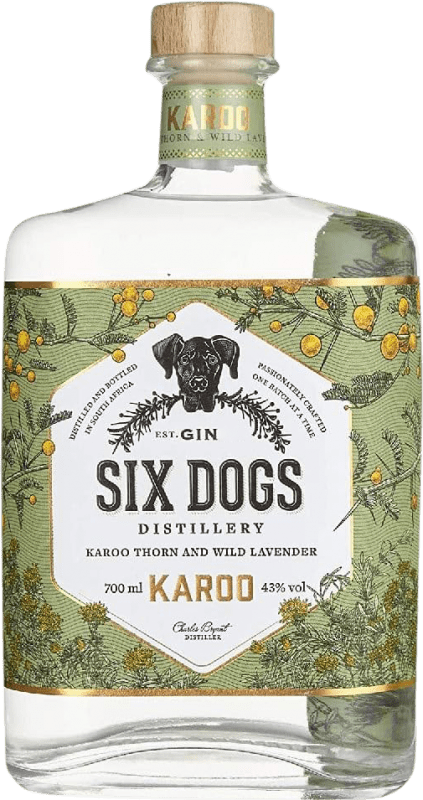 Kostenloser Versand | Gin Six Dogs Südafrika 70 cl