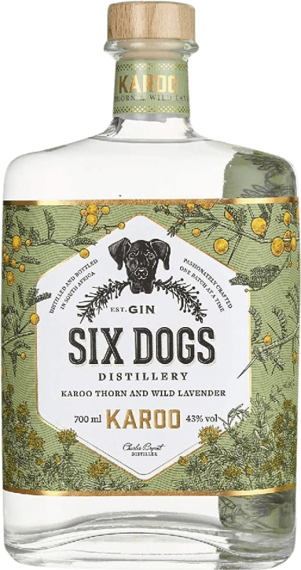 Spedizione Gratuita | Genever Gin Six Dogs Karoo Sud Africa 70 cl Lavender — Lavanda