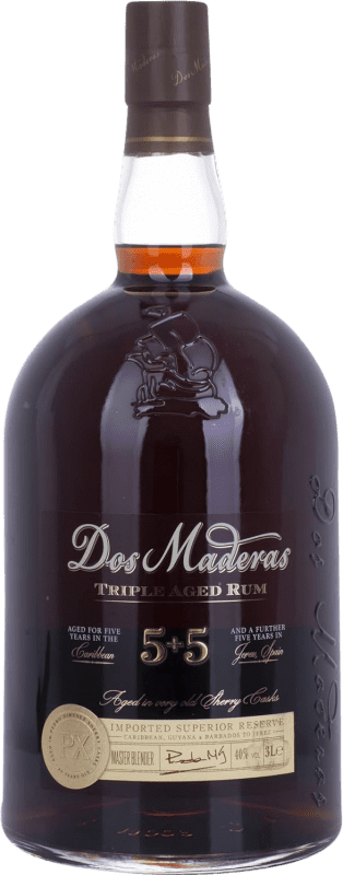 Free Shipping | Rum Enrique Mendoza Dos Maderas P.X. 5+5 Barbados Special Bottle 3 L