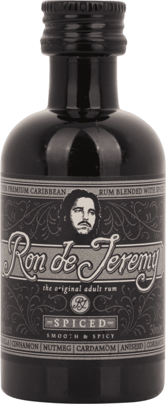 3,95 € Envio grátis | Rum Jeremy Garrafinha Miniatura 5 cl PET Spiced — Especiado