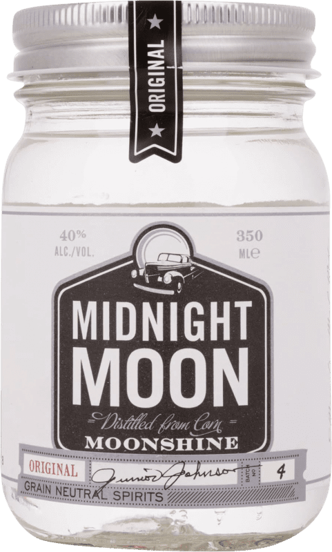 Envío gratis | Licores Midnight Moon Moonshine Original Getreidebrand Estados Unidos Botellín Tercio 35 cl