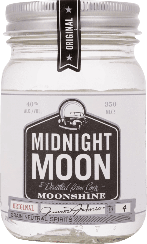 Kostenloser Versand | Liköre Midnight Moon Moonshine Original Vereinigte Staaten Medium Glas 35 cl Aguardiente — Schnaps