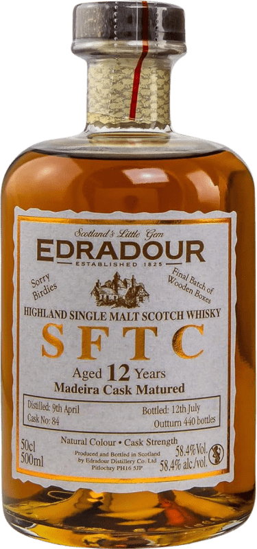 Free Shipping | Whisky Blended Edradour Madeira Cask Matured SFTC Straight From The Cask United Kingdom 12 Years Medium Bottle 50 cl