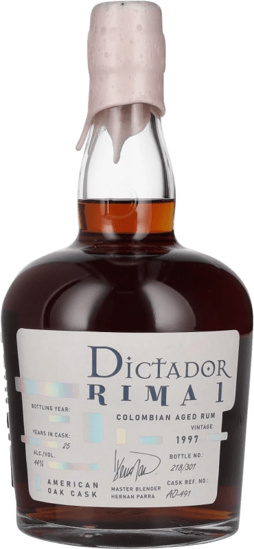 104,95 € Spedizione Gratuita | Rum Dictador Rima 1 American — Americano, Oak Cask Finish — Affinato in Botte di Rovere 25 Anni