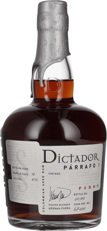 送料無料 | ラム Dictador Párrafo I Pardo Vintage コロンビア 18 年 70 cl