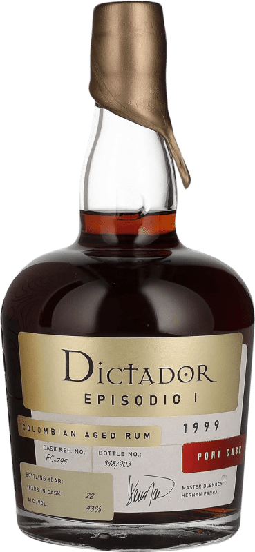 161,95 € | Rum Dictador Episodio I Port Cask Finish — Afinado em Barrica Colômbia 22 Anos 70 cl