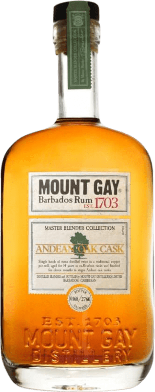 免费送货 | 威士忌混合 Mount Gay Master Blender Collection Andean Cask 巴巴多斯 70 cl