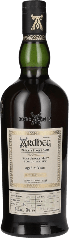 免费送货 | 单一麦芽威士忌 Ardbeg The Ultimate Single Cask — 单桶, 私人典藏 艾莱 英国 21 岁 70 cl