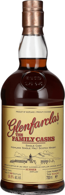 免费送货 | 威士忌单一麦芽威士忌 Glenfarclas The Family Casks Summer Sherry Butt 英国 70 cl