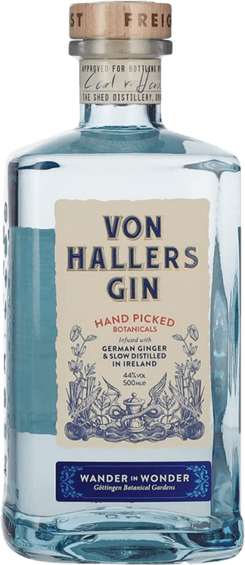 Envío gratis | Ginebra Gin Von Hallers Becher Alemania Botella Medium 50 cl