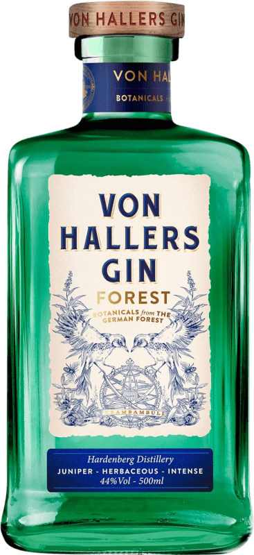 Envío gratis | Ginebra Gin Von Hallers Forest Alemania Botella Medium 50 cl Botanicals — Botánicos, Juniper — Enebro, Gehaltvoll-Herb — Intenso Herbáceo