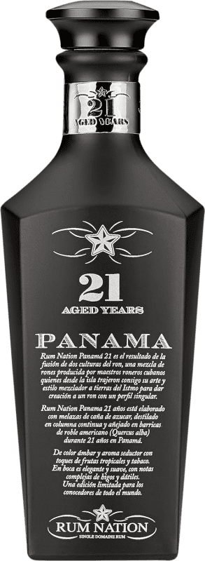 Envoi gratuit | Rhum Rum Nation Panama Black Edition Réunion 21 Ans 70 cl