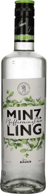 Envío gratis | Licores Franz Bauer. Minzling Pfefferminzlikör Austria Botella Medium 50 cl