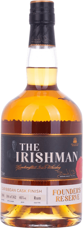 Envoi gratuit | Rhum The Irishman Founder's Caribbean Cask Finish — Finition en Fût Réserve Irlande 70 cl