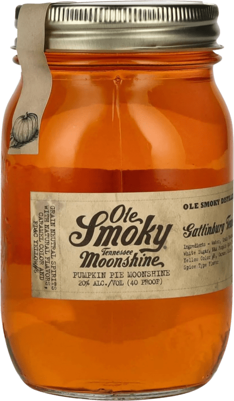 Kostenloser Versand | Whiskey Blended Ole Smoky Tennessee Moonshine Pumpkin Pie Vainilla Vereinigte Staaten Medium Flasche 50 cl