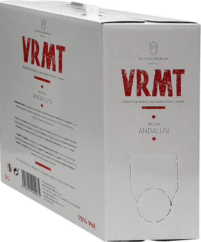 47,95 € | Vermouth Robles Macerado Ecológico Chêne Andalousie Espagne Pedro Ximénez Bag in Box 3 L