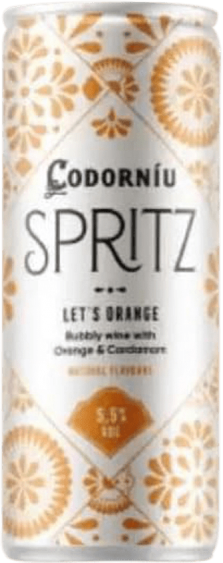 Free Shipping | 12 units box White sparkling Codorníu Spritz Let's Orange Spain Macabeo Small Bottle 25 cl