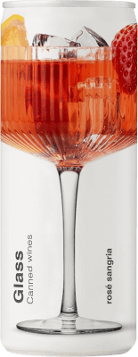 8,95 € Envio grátis | Sangria Limonada de Vinho Glass Canned Rosé Garrafa Pequena 25 cl