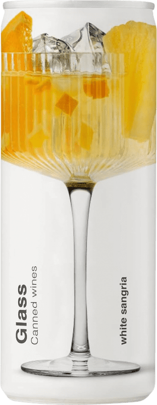 8,95 € Spedizione Gratuita | Sangria Limonata di Vino Glass Canned White Piccola Bottiglia 25 cl