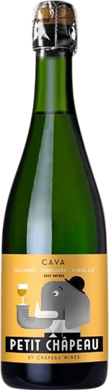 Free Shipping | White Sparkling Wine Châpeau Petit D.O. Cava Catalonia Spain Macabeo, Xarel·lo, Parellada 75 cl