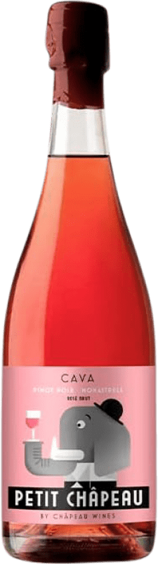 送料無料 | ロゼのスパークリングワイン Châpeau Petit Rosé — ロゼ D.O. Cava カタロニア スペイン Garnacha — グルナッシュ, Monastrell — モナストレル 75 cl