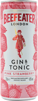 Envio grátis | Caixa de 12 unidades Gin Beefeater Cóctel Gin &Tonic Redi Pink Reino Unido Garrafa Pequena 25 cl