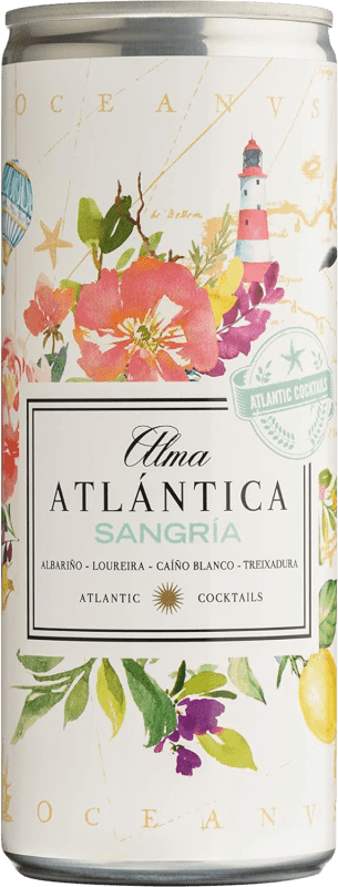 送料無料 | 12個入りボックス ワインサングリア Alma Atlántica Blanca ガリシア スペイン Tempranillo, Loureiro, Albariño, Caíño White 小型ボトル 25 cl