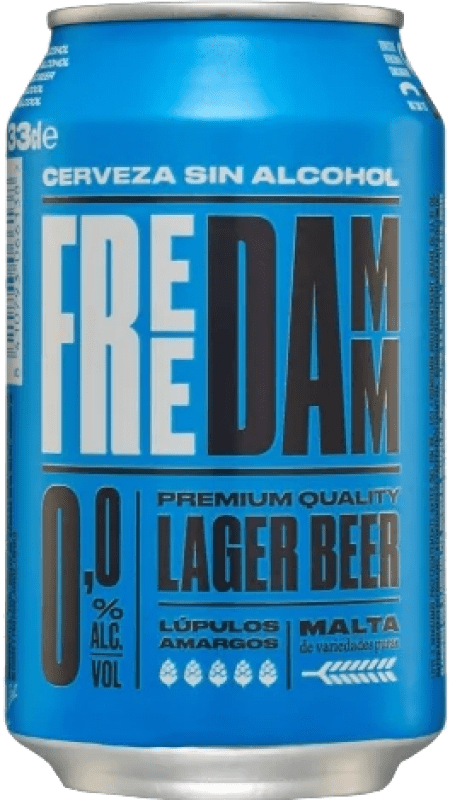 Free Shipping | 24 units box Beer Free Damm Spain Can 33 cl