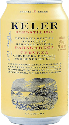 Envio grátis | Caixa de 24 unidades Cerveja Keler Espanha Lata 33 cl