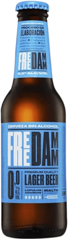 Free Shipping | 24 units box Beer Estrella Damm 0,0 Spain Small Bottle 25 cl Alcohol-Free