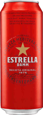 68,95 € Envoi gratuit | Boîte de 24 unités Bière Estrella Damm Lager Mediterránea Boîte Métallique Moyenne 50 cl