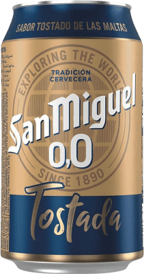 38,95 € Kostenloser Versand | 24 Einheiten Box Bier San Miguel Tostada Lager 0,0 Alu-Dose 33 cl
