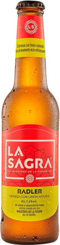 Kostenloser Versand | 12 Einheiten Box Bier La Sagra Radler Limón Spanien Drittel-Liter-Flasche 33 cl