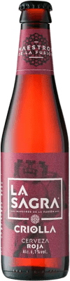 Free Shipping | 12 units box Beer La Sagra Criolla Red Edition, Ale, Tostada — Amber Toasted Spain Third-Liter Bottle 33 cl