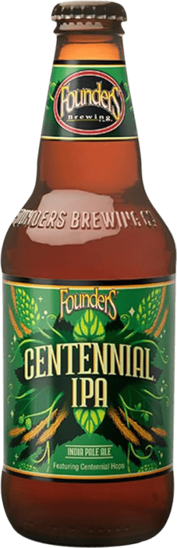 Kostenloser Versand | 24 Einheiten Box Bier Mahou Founders Centennial IPA Dorada Spanien Drittel-Liter-Flasche 33 cl